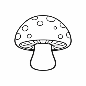 A child's mushroom line drawing